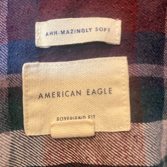 American Eagle Ahh-mazingly Soft Purple Plaid Flannel Shirt Size XS - Picture 2 of 4